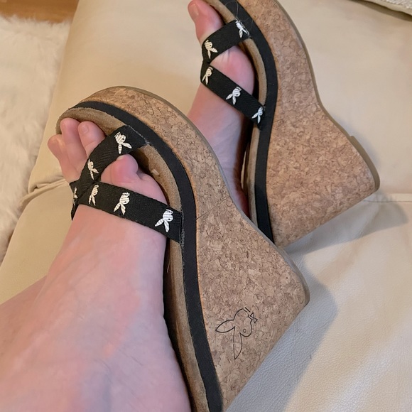 playboy platform sandals
